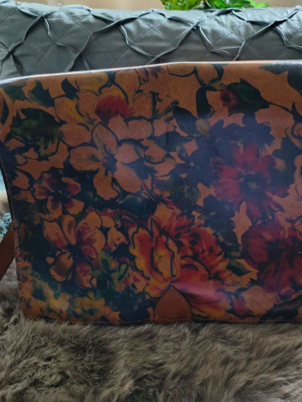 Patricia Nash Leather Salandra Flap Crossbody,  Summer Drawing print  A484555